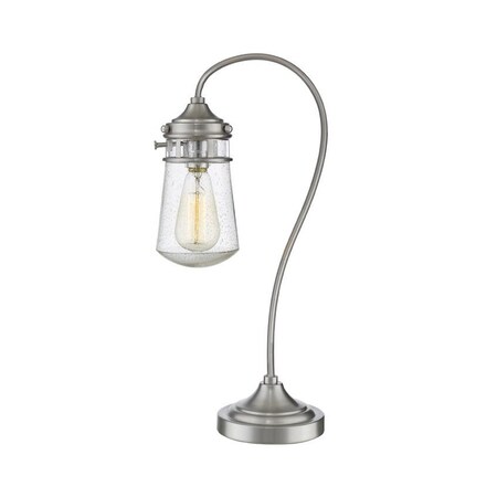 Z-Lite Celeste 1 Light Table Lamp, Brushed Nickel And Clear Seedy TL120-BN